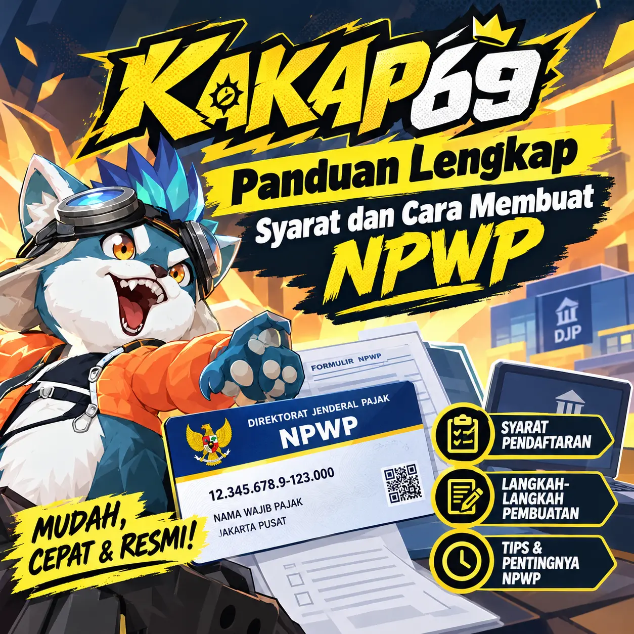 Thumbnail 1 of 3, Poster, KAKAP69 | Panduan Lengkap Syarat dan Cara Membuat NPWP designed and sold by KAKAP69.